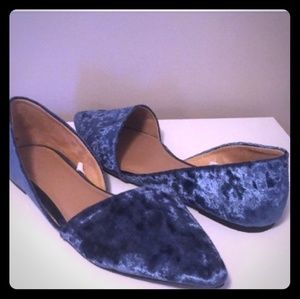 Blue Velvet flats